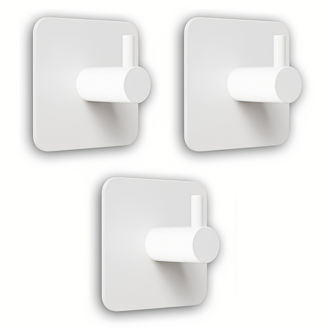 TEMU 3pcs Modern Adhesive Towel Hooks - Stylish Surface, No-drill Self-adhesive Wall Mount Design, Non-slip Structure. Suitable For Bathroom And