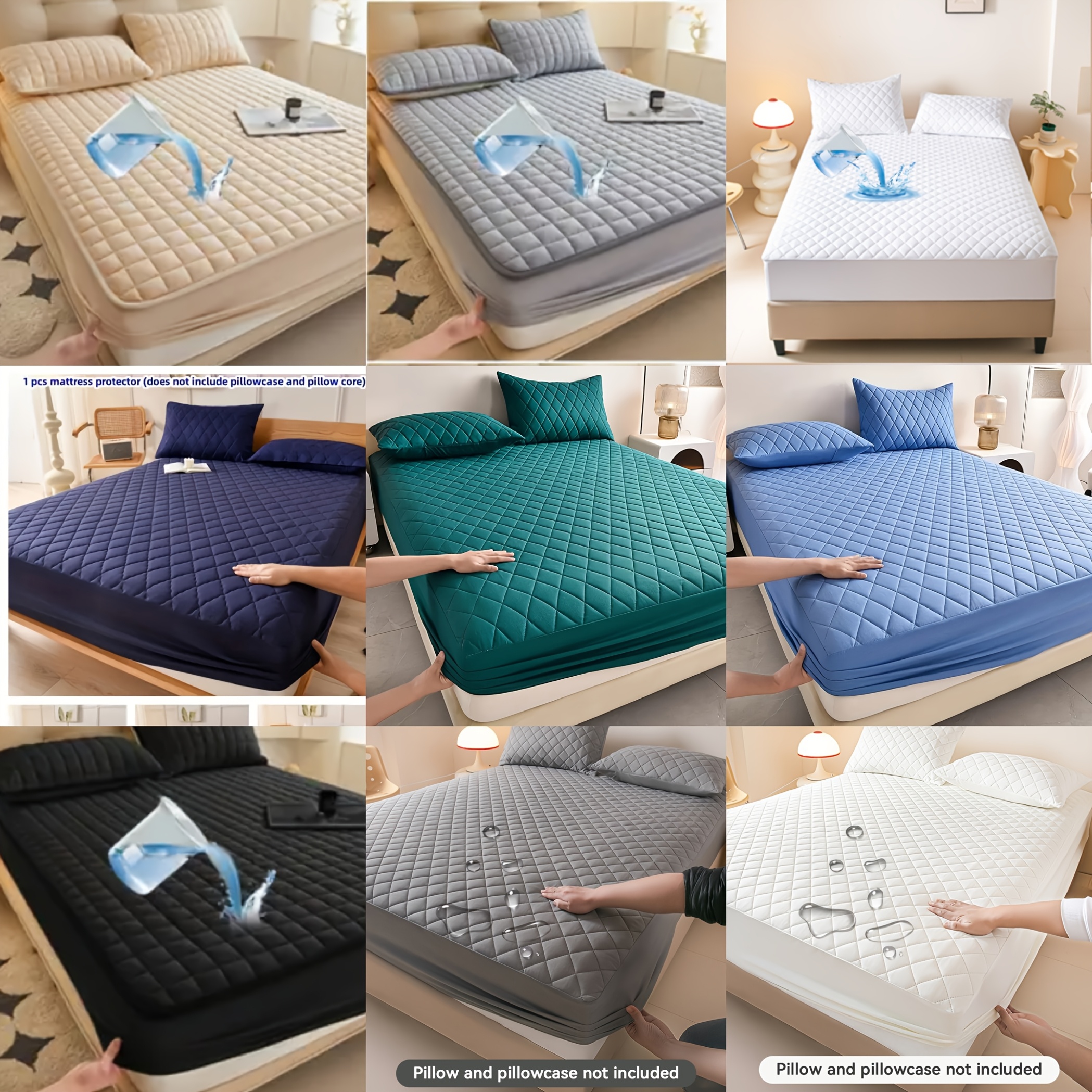 waterproof mattress protector with   non slip thicken mattress cover 21 inch deep pocket   pillow covers   used as a   fitted sheet ideal for twin full xl king beds bedroom and hotel mattress protection