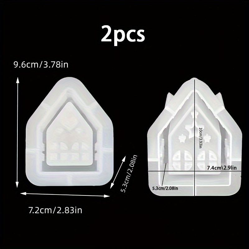 Set Of 2 Silicone Molds For Resin - Includes A Christmas House Mold And And Love House Mold For Gypsum Decorations, Candlestick Creation, And Unique Ornaments, Perfect For Holiday Gift Making