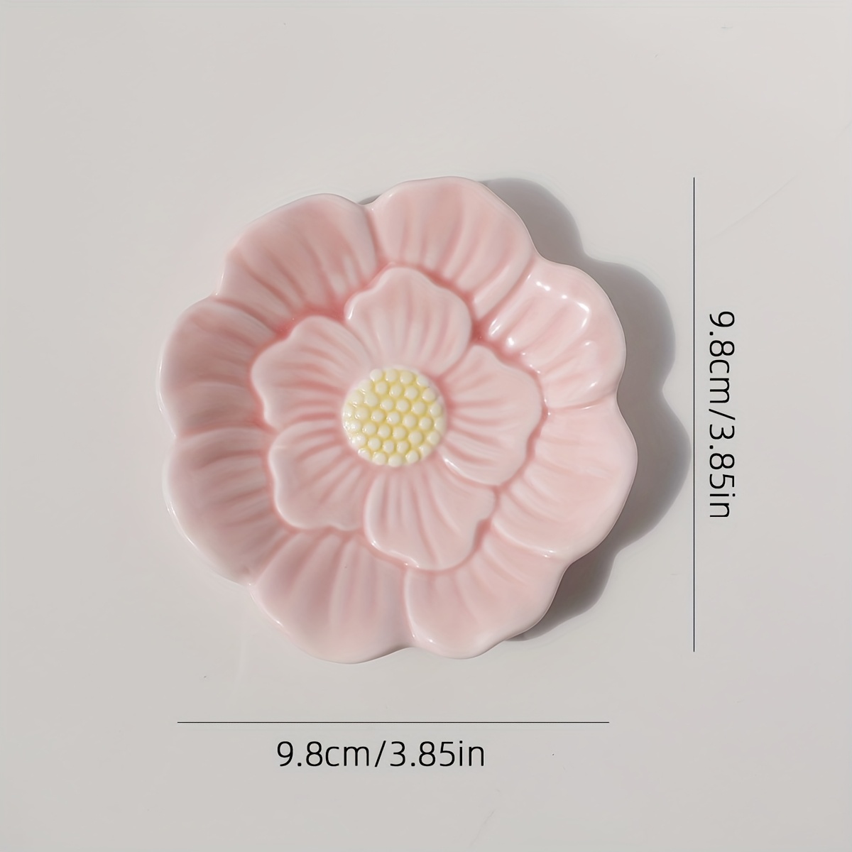 E-shop Keramik Gelbe Blume Staubgefäß Blumenplatte Schüssel Nordischer Stil Schmuckablage Ohrstecker Ring Halskette Schmuckablage Heimdekoration