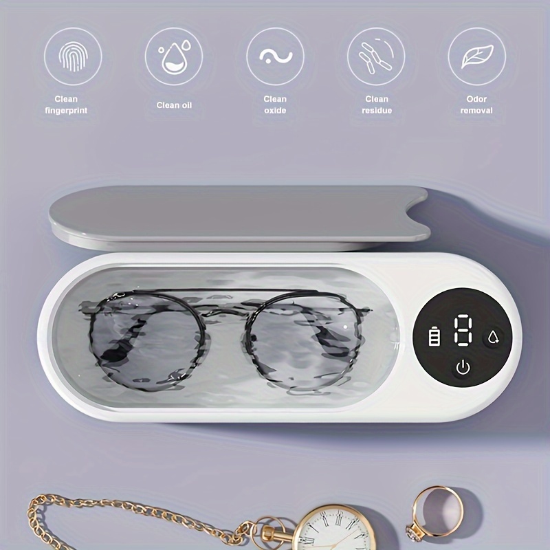 New Washing Machine Household Glasses Cleaner Cleans Jewelry Watches Teeth Guards Stains Vibration Cleaning Box details 1