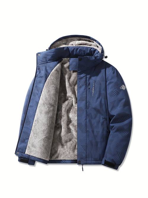 mens windproof thermal hooded jacket with detachable hood zippered pockets winter streetwear coat machine washable camo for hunting snow regular fit zipper closure not for skydiving