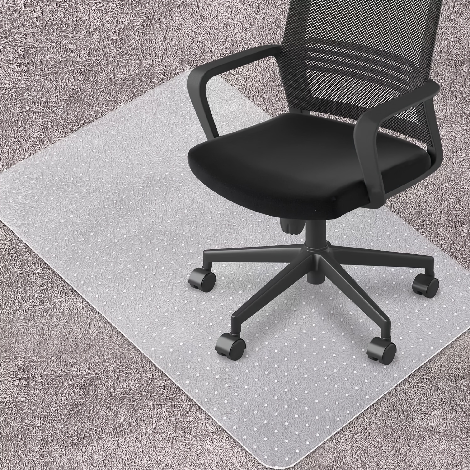 TEMU Chair Cushion, Measuring 48 X 32 Inches (120 X 80 Cm), Scratch And Stain Resistant, Clear, Colors: Transparent, Black