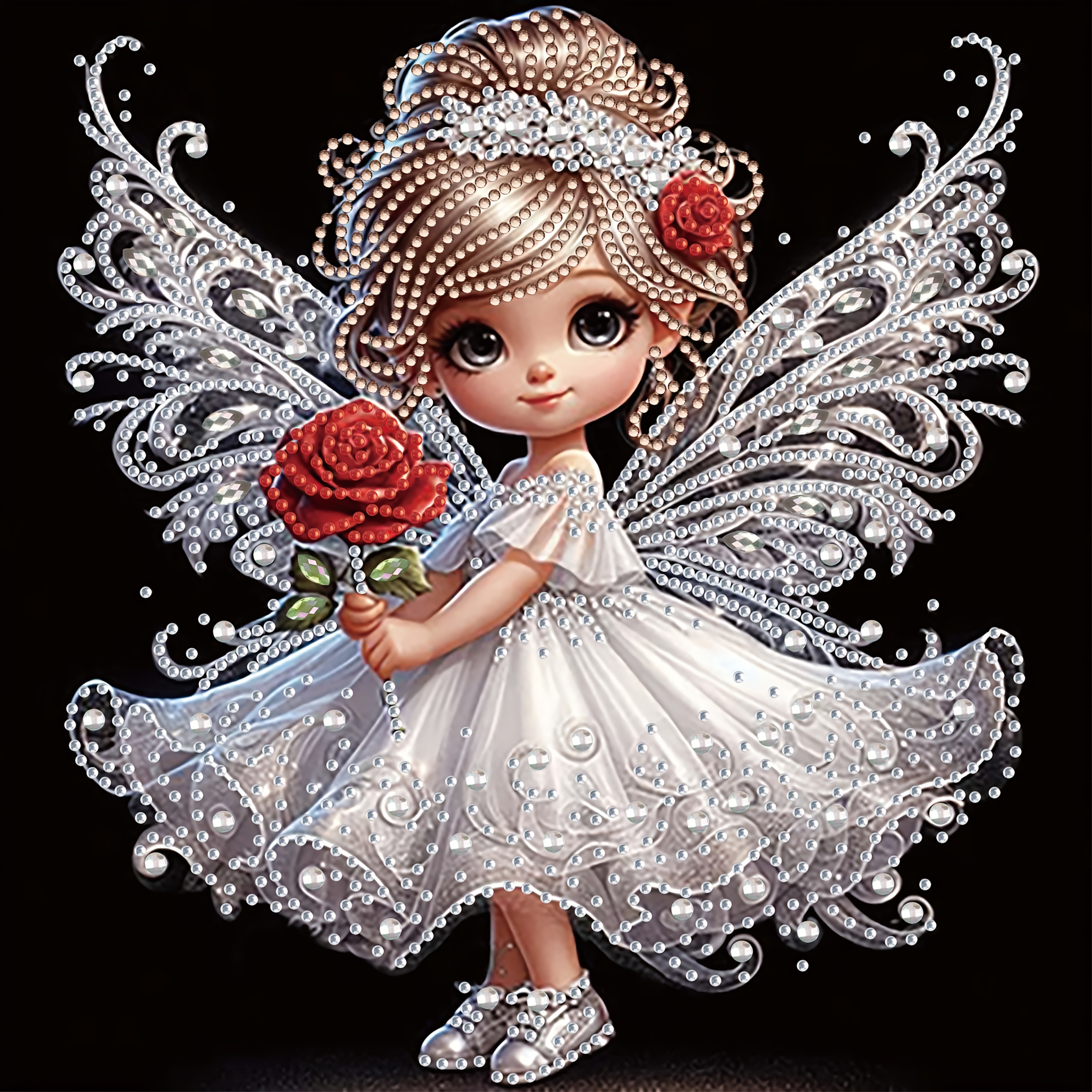 Image of Girl Pattern Diamond Painting Set, Partially Decorated With Special-shaped Crystal Rhinestone Home Wall Decoration Diy Craft, (borderless)