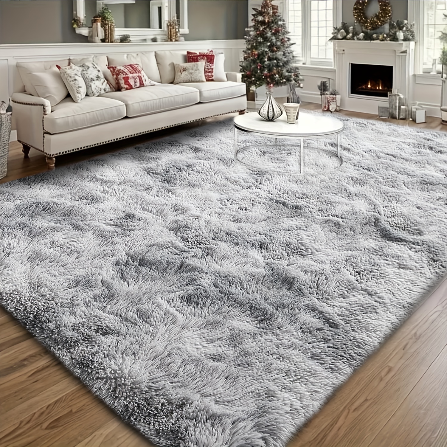 

1pc Ultra Soft Tie Dye Dark Solid Room Rug, Upgraded Furry Fabric Vibe Decor Large Floor Rug, And Easy To Clean Rug Next To Living Room And Next To Bed In Bedroom, Bath Rugs