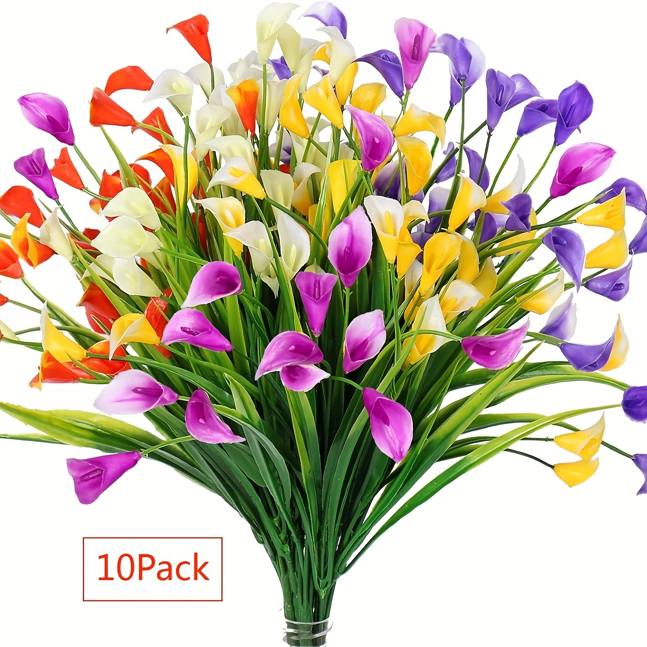 10 /20 Of Daylily Outdoor Artificial Flowers And Artificial , Uv-resistant Artificial Plastic Plants For Summer Indoor And Outdoor Hanging Flower Pots, Home Garden Porch Decoration ( Colors)