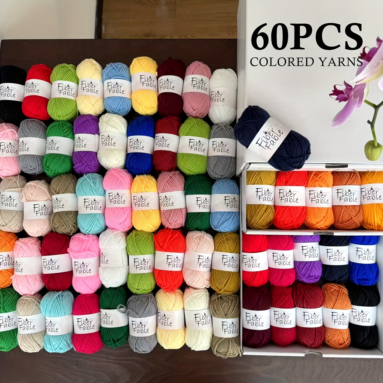 TEMU Fiberfable /120pcs, Milk Yarn Scarf Hand Knitting Yarn 4ply Yarn, Beginner Crochet Kit Yarn Bulk, Educational Parent- Interaction Yarn, Knitting