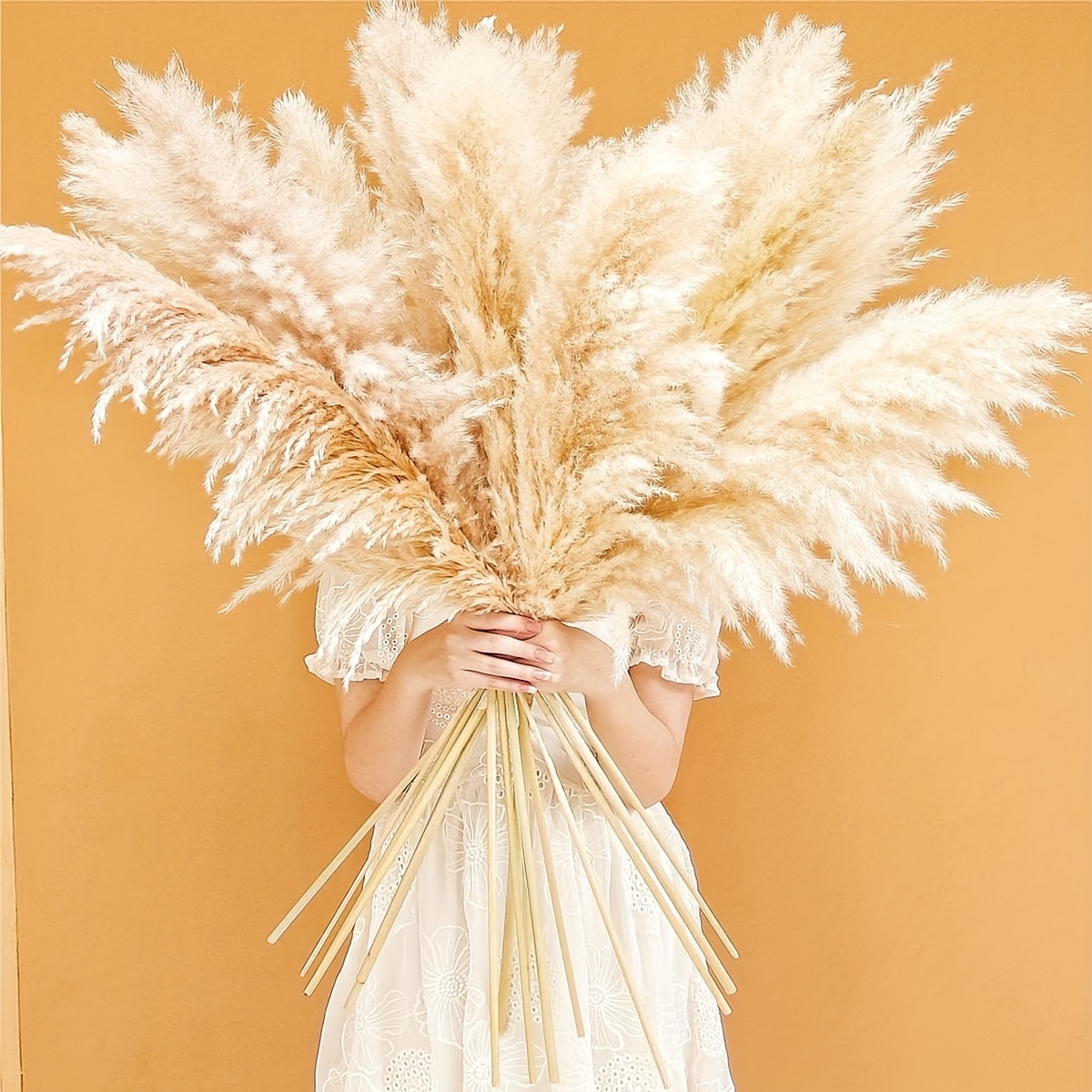 

10pcs 70cm 27.5inch Natural Pampas Grass Tall Pompas Grass For Bouquet Wedding Party Events Decoration, Fluffy Pampas Grass For Flower Vase Farmhouse Boho Style Home Decor