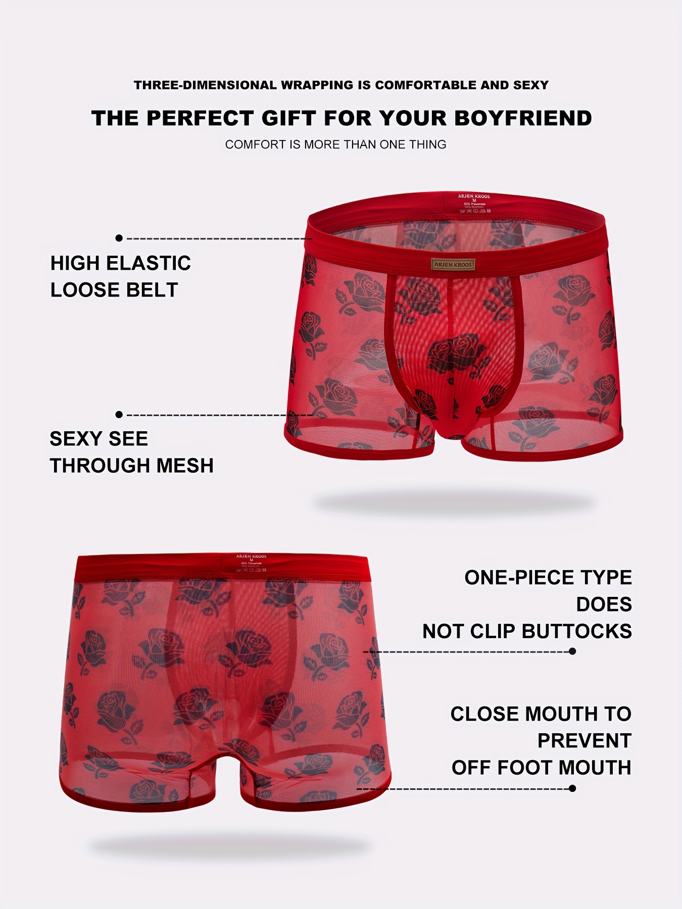 Caleçon,Caleçon Ultra Fin Transparent Sans Couture Pour Homme, Sous