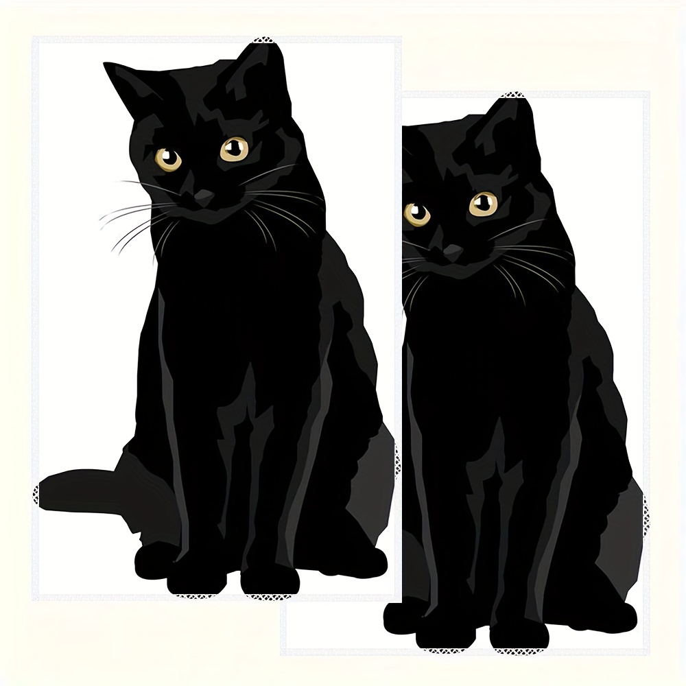 

2pcs Black Cat Kitchen Towel Set - , Washable Dish Cloths For Sink & Stove Cleaning - Halloween & Christmas