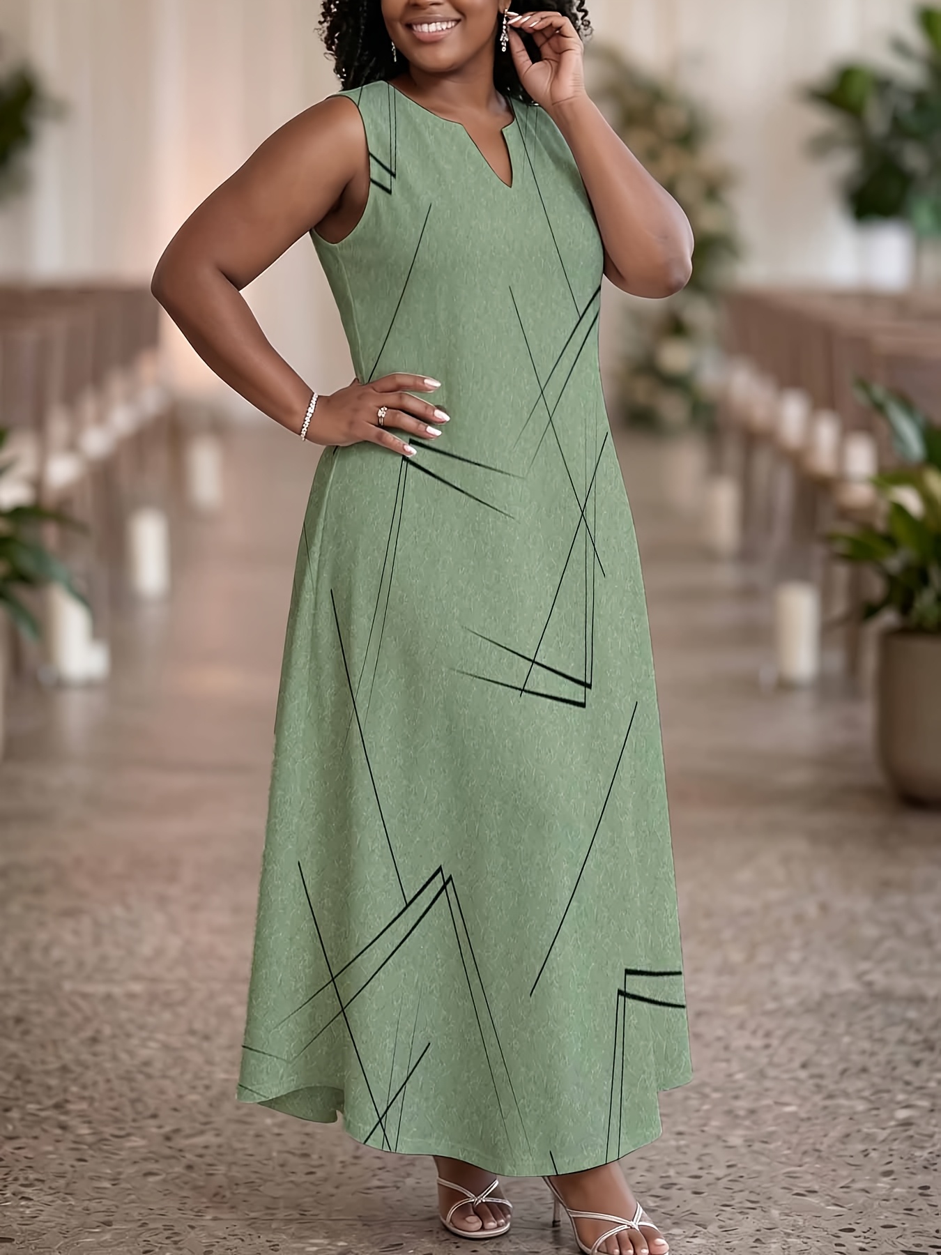 plus size sage green summer dress sold on Temu United States _okendo:syndication_key:CL134849113