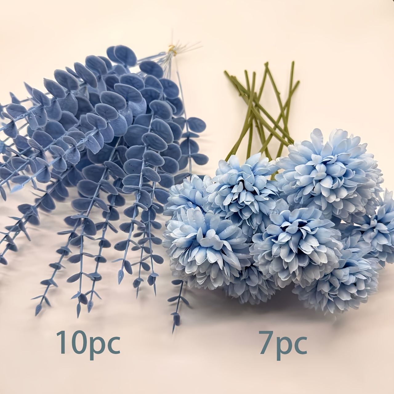 TEMU 17 piezas de flores artificiales de eucalipto y hortensia - de eucalipto azul, para , San Valentín, decoración rústica de de mesa, arreglo de