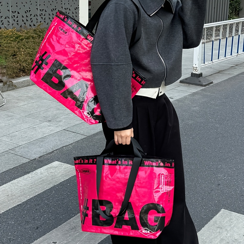 Image of 1pc Fashion Trend Shopping Bag - Portable, Foldable And Large-capacity Bag - Street Style -