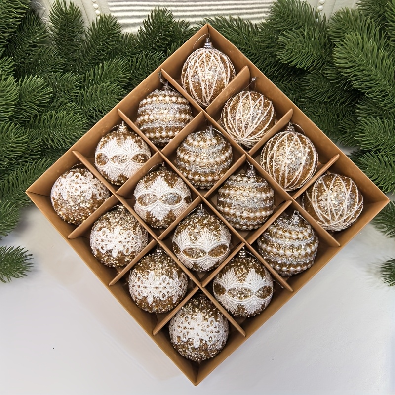 TEMU 1 Set Of 16 Balls, 2. - Christmas Ornament Gift Box For Tree Decoration, Suitable For Indoor/outdoor Use , Parties, And Festive Gatherings