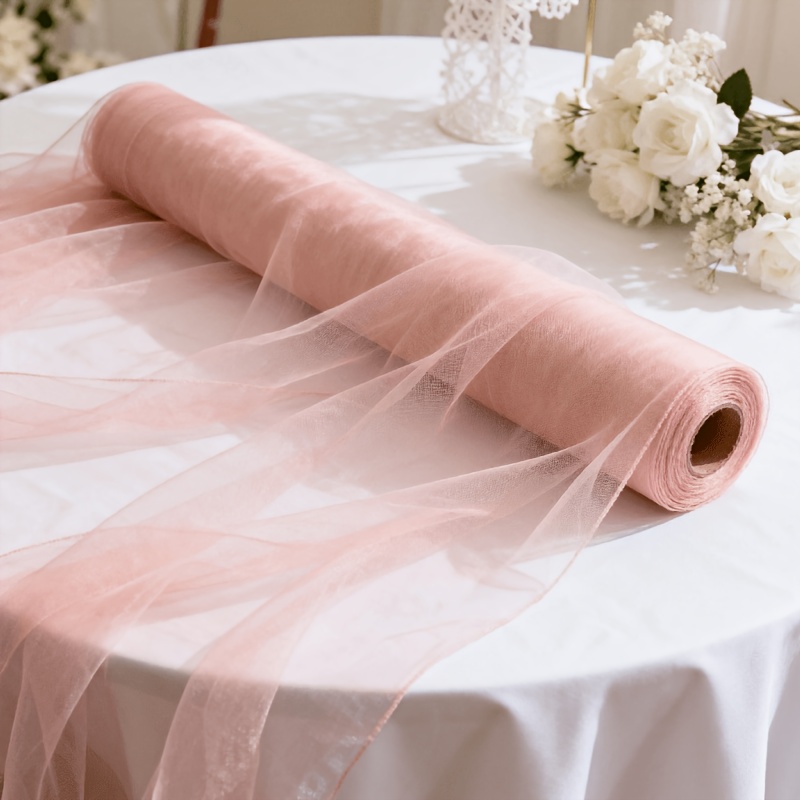 TEMU 50.1m Outdoor Wedding Background Wall Decor Romantic Mesh, Suitable For , Birthday Party Arched Doorway Decor, Ceiling Ceiling Decoration, Stair