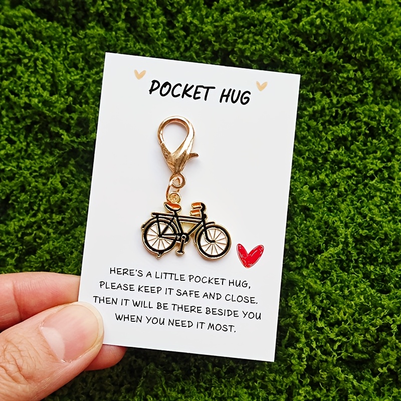 TEMU 1 Set/5 Sets Leuke Mini Fiets Sleutelhangers, met Inspirerende Kaarten, Perfect voor Sportliefhebbers en Nauwe Vrienden. Geschikt Als Kleine