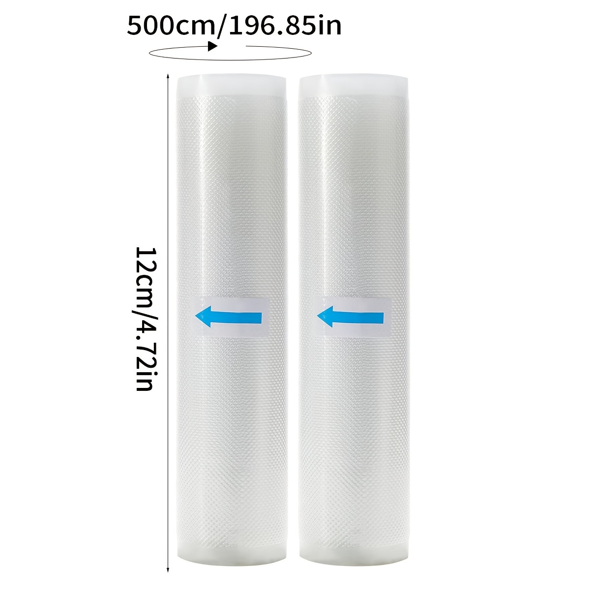 TEMU 2pcs Vacuum Sealing Bag Rolls, 5m Length, 8 Sizes , Durable Tear-resistant, Suitable For Food Storage And Low-temperature Cooking, Compatible