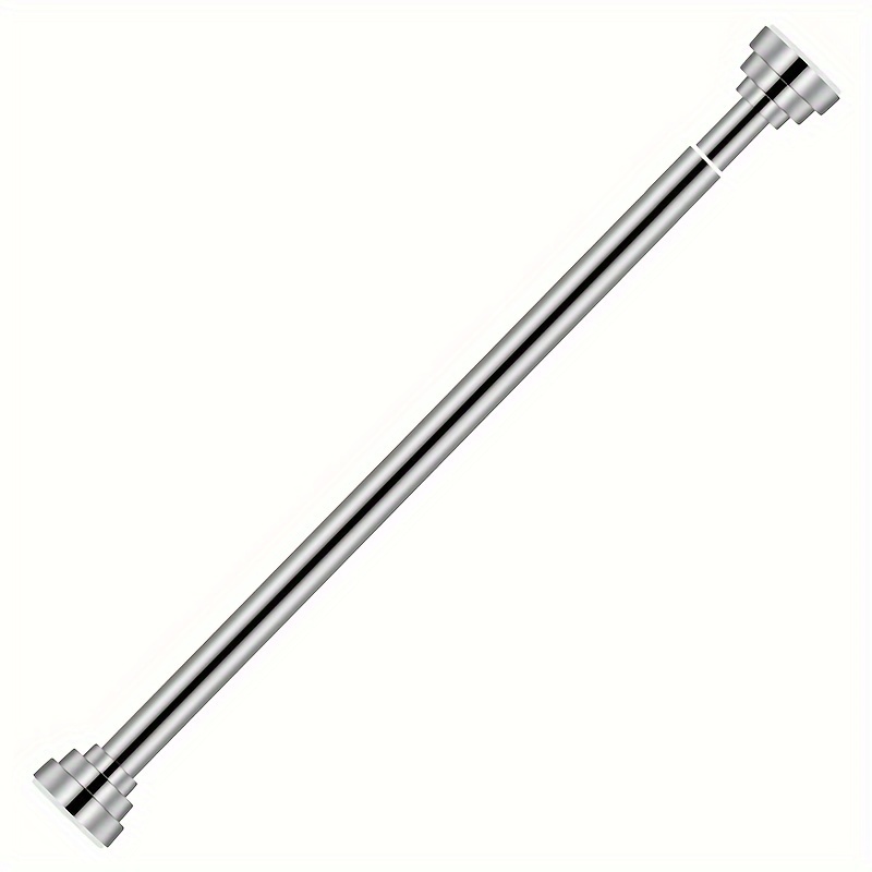 1pc adjustable stainless steel telescopic rod metal tension mounted hanging bar for bathroom shower curtain balcony clothes drying rack wardrobe garment rod door window   rod kitchen towel rack