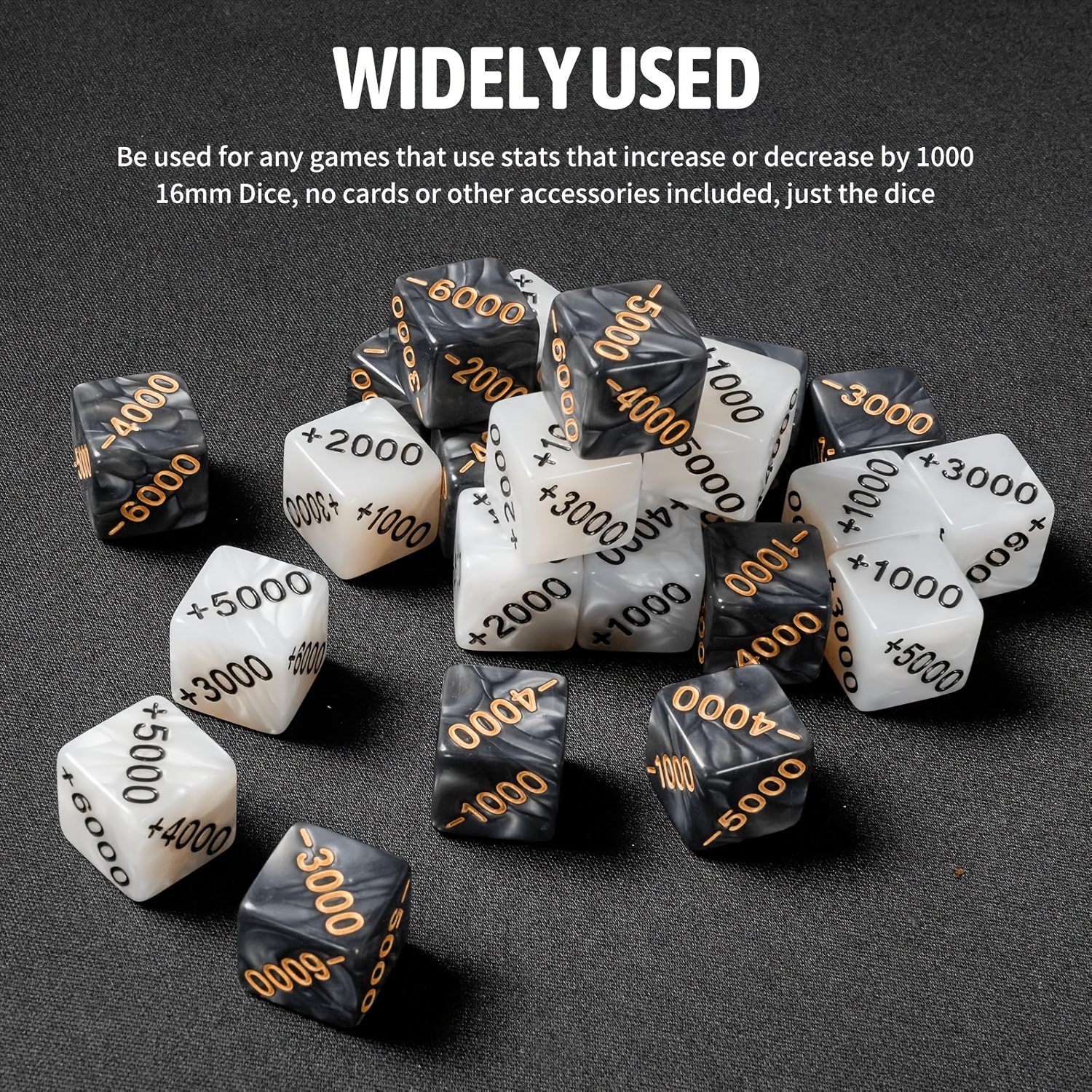 24pcs Power Counter Dice Set with Positive and Negative Values