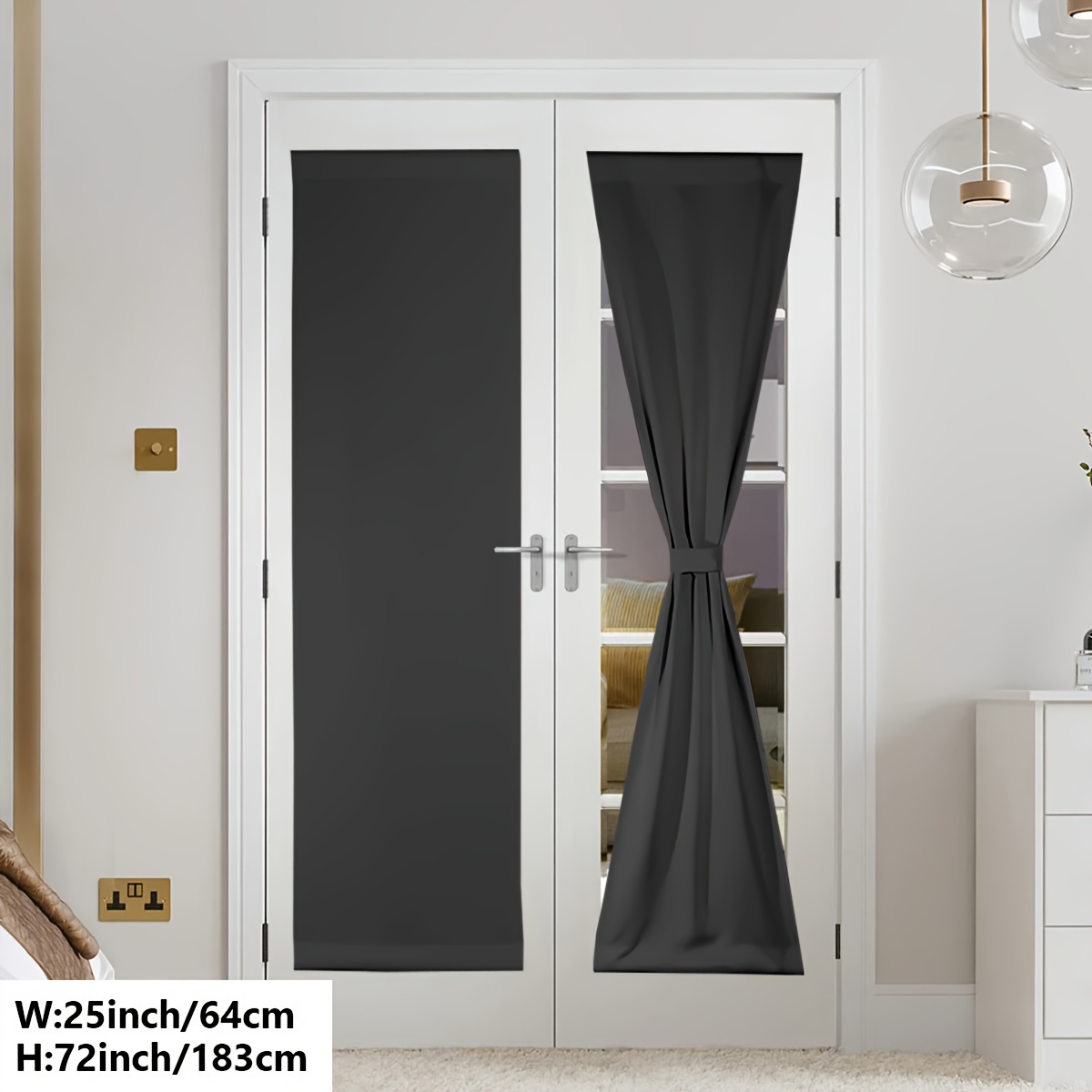 Image of Door Curtain, Door Curtain With Light-blocking Fabric Tied With Heat-insulating Door Curtain, Suitable For Windows, Living Rooms, Doorways, With Rod Pocket And Matching Color Tie-backs.