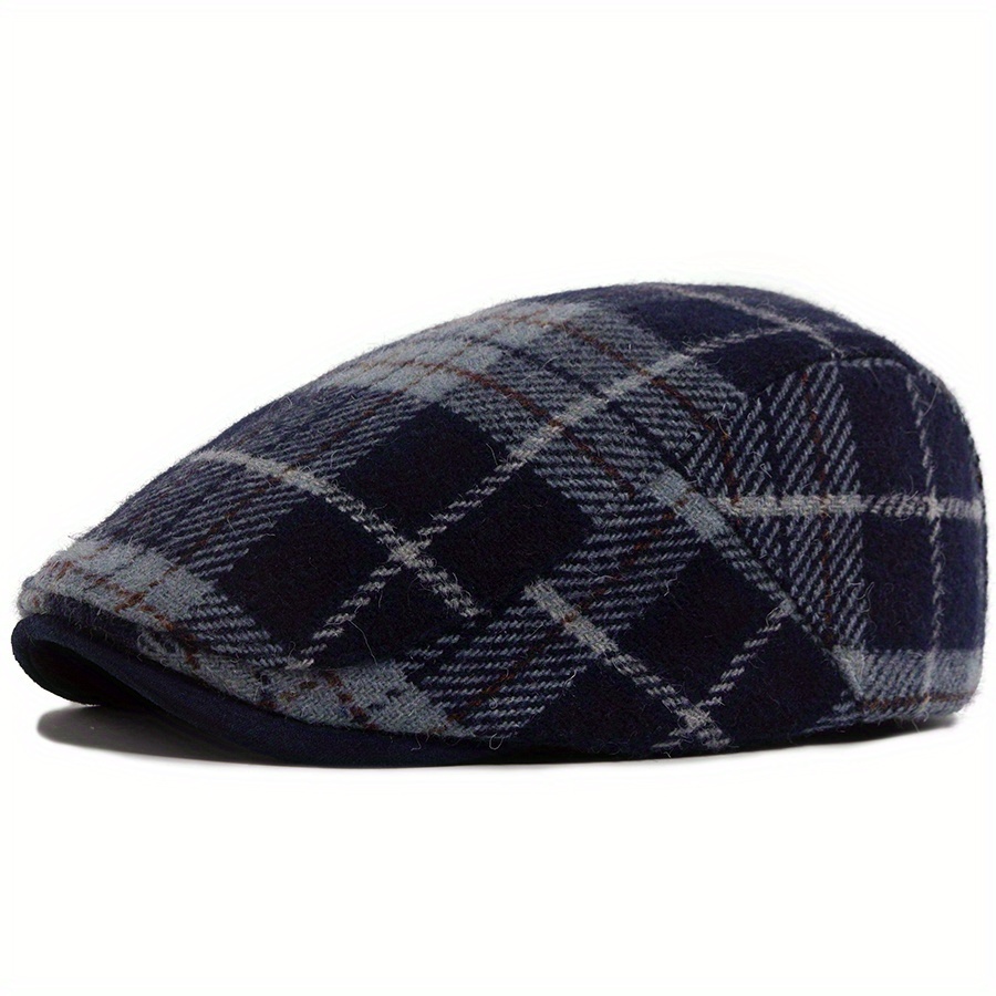 TEMU invernale in lana a da , cappello da giornalaio vintage , cappello caldo piatto autunnale per donna, retr簷 da e da donna regolabili