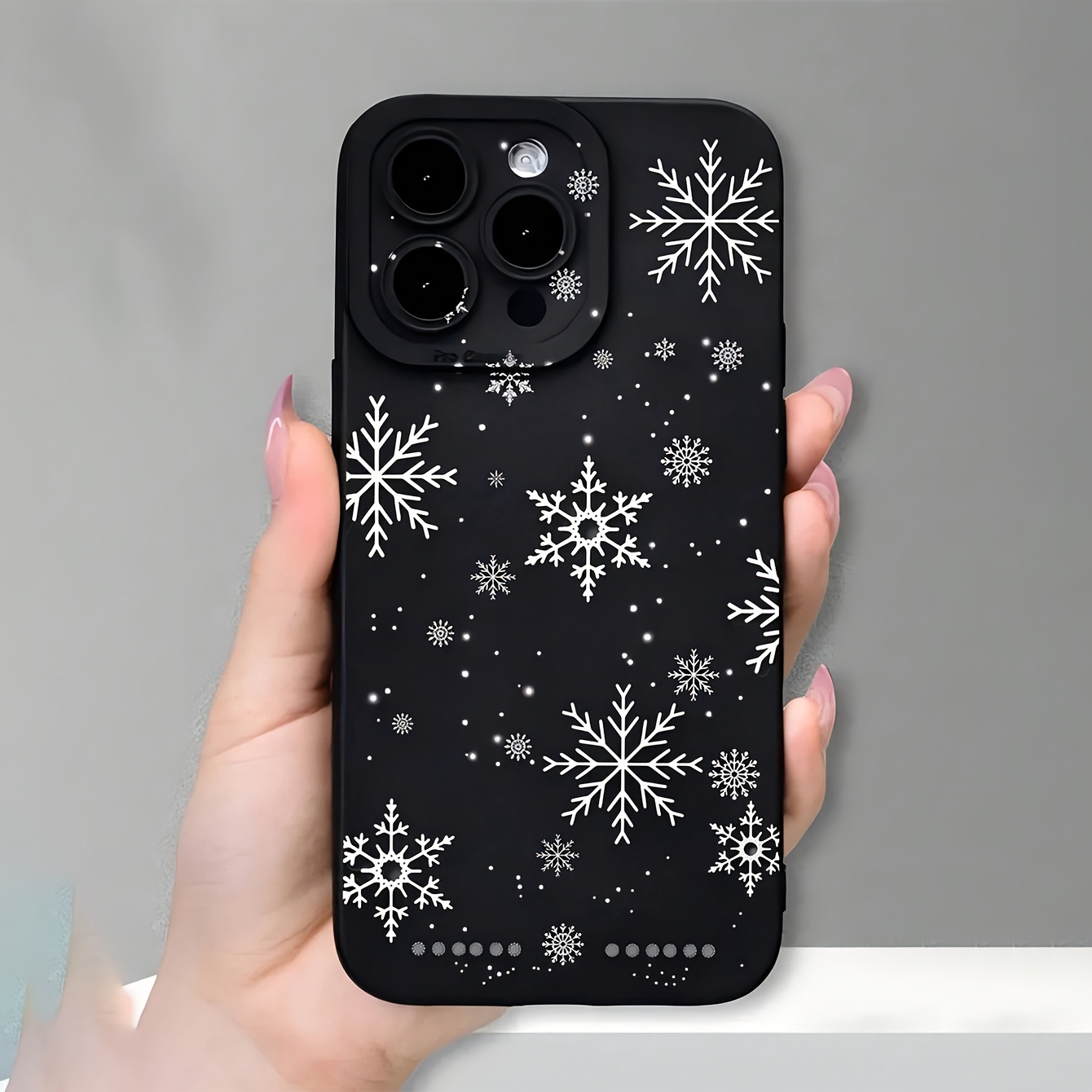 

Winter Christmas Snowflake Printed Anti-fall Mobile Phone Case For Iphone