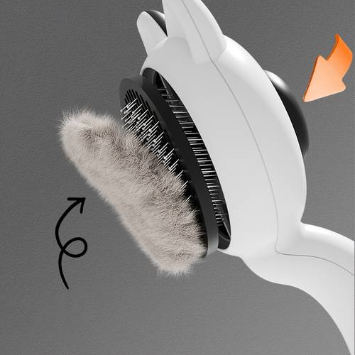 1 peine de acero inoxidable para gatos con botón de autolimpieza de un , cepillo desmontable para eliminar pelo en gatos de pelo largo y corto, masajeador manual para , cepillo para eliminar pelo de mascotas