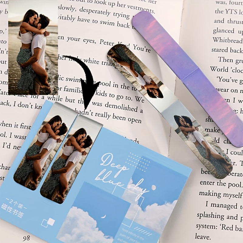 

Custom Photo Magnetic Bookmark - Personalized White Paper Bookmark With Your Own Picture, Ideal Gift For & Journaling Enthusiasts