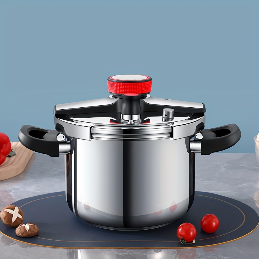 stainless steel pressure cooker with clasp closure easy twist lid release mini size mechanical pressure pot for quick cooking details 2