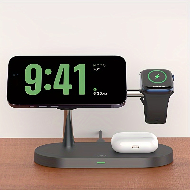 TEMU Timess-3in 1 Fast Charging Station, Magnetic Wireless Charger Stand For Iphone 18 17 16 15, 14, 13, 12, 11/pro/max/mini/plus, X, Xr, Xs/max, Se,