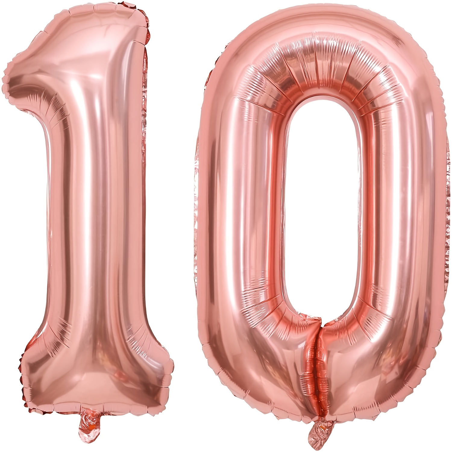 2 32-inch Rose Golden 10 Number Balloons Enormous 10 Balloons Rose Golden Birthday 10 Balloons 10th Birthday Anniversary Party Decorations Supplies