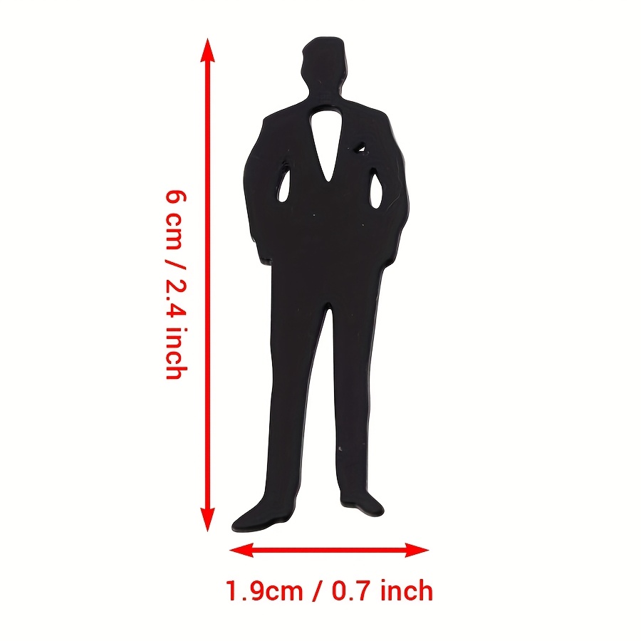 Image of Acrylic Mirror Suit Men G398, 20pcs 6cm/4cm Men's Suit Shape Label Stickers, Bachelor Party Decorations, Acrylic Mirror Stickers, Banquet Wedding Party Guest Gifts