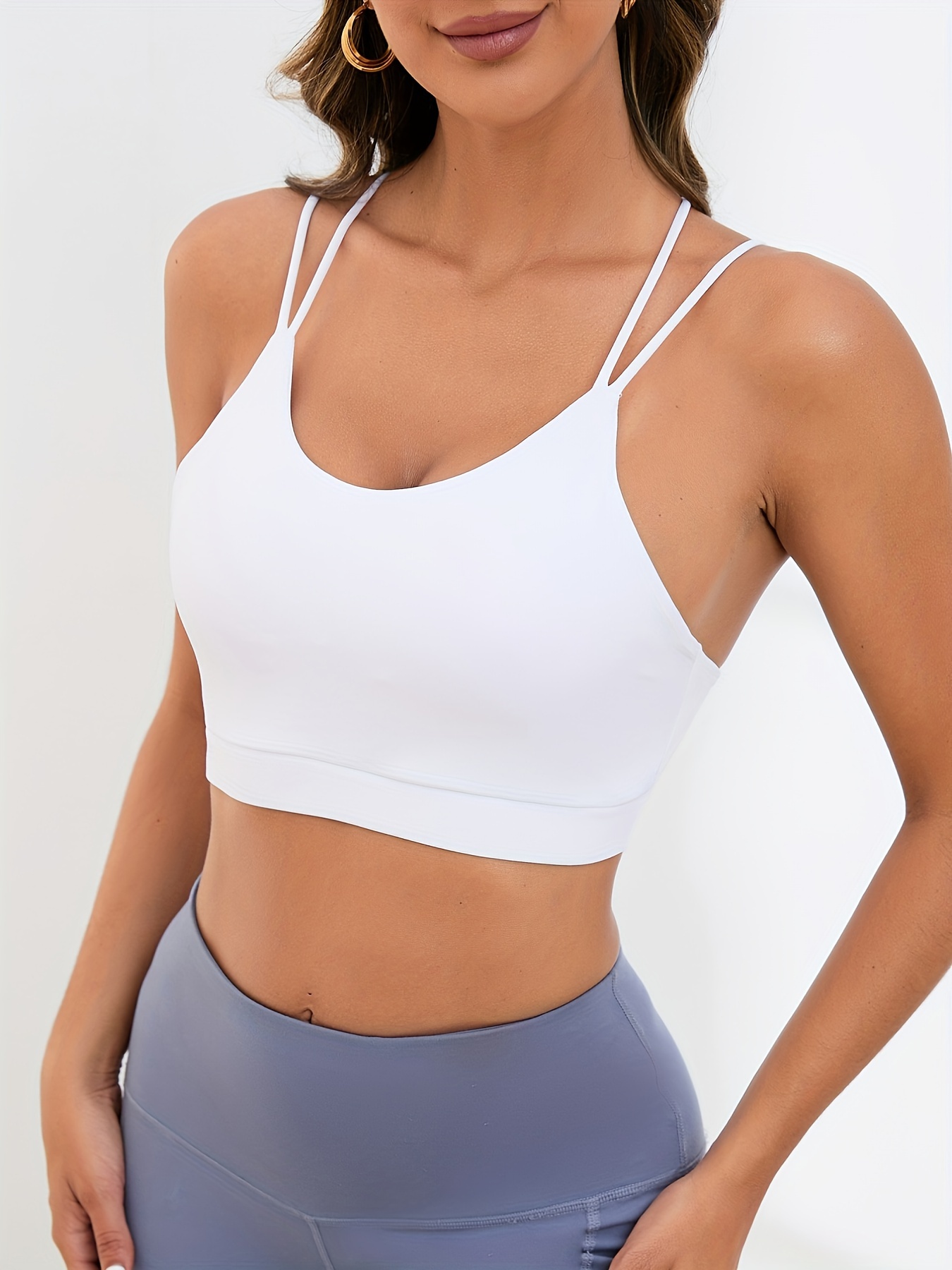 Women's Activewear: Seamless Double Strap Sports Bra with Criss-Cross Back  for Sexy Yoga Fitness Workouts