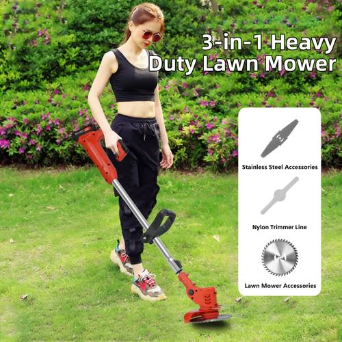 newly lawnmower handheld lawn trimmer 3 weeding additions u shaped handle compatible with 21v universal batteries batteries not included for lawn trimming garden and patio trimming lawn care and edge trimming