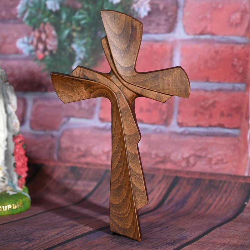 CAKIROTS 3 Croci Decorative In Legno Da Parete – Religiose, Fatte A Mano, Misura 30x20 Cm – Ideali Per Casa E Regali