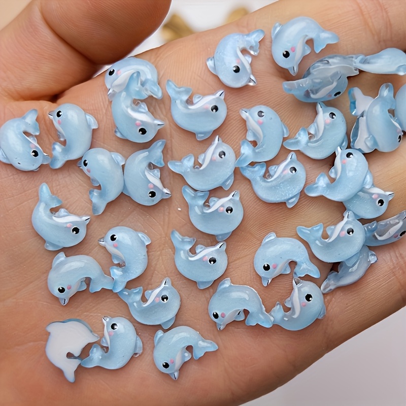 TEMU 100pcs Cute Resin Nail Accessories, Marine Animal Nail Decorations, Suitable For Decorating Nail Art And Diy Handicrafts - Colorful, Durable,
