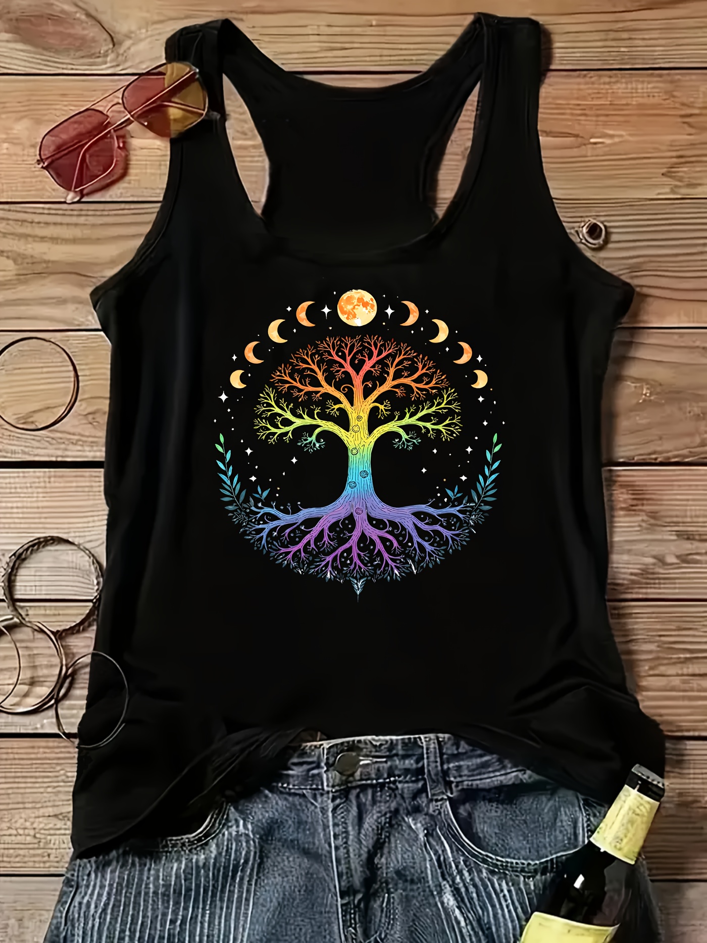 Women's Graphic Tank Tops - Summer Sleeveless Loose Fit Casual Shirts