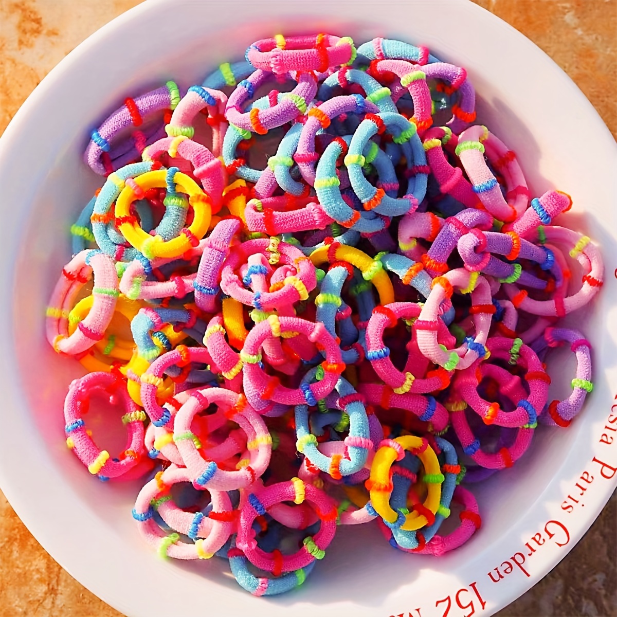 50/200pcs Fashion Candy Color Hair Rings Durable Mixed Set