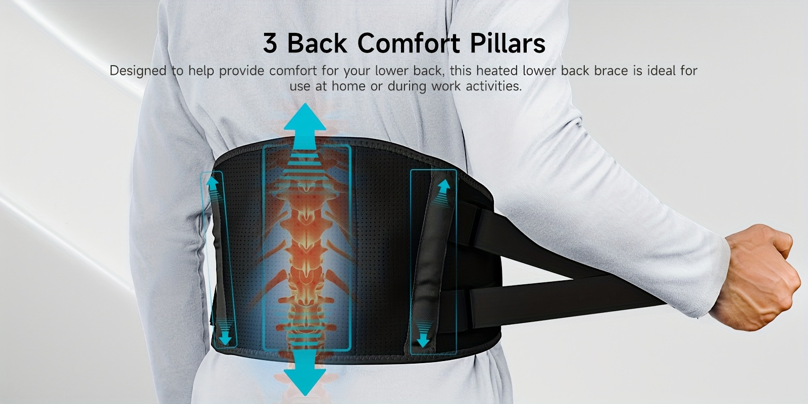 pad for back   cordless lower back massager with heat birthday gifts for dad men women   levels 5 massage mode 30  auto off 53inch fathers day and mothers day gifts Product details 2