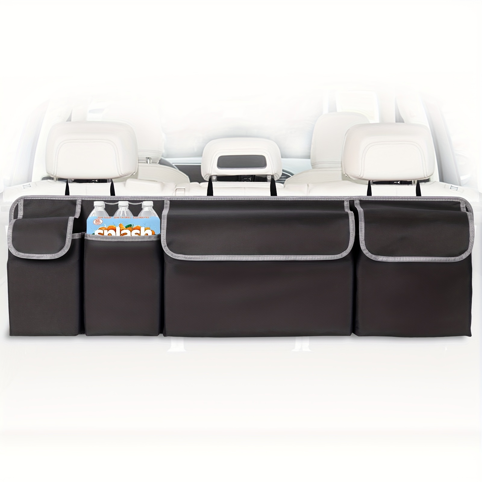 

Extra-large 40" Car Trunk Organizer - Multi-compartment Storage Bag With Adjustable Hanging Design, For Vehicle Interior Accessories