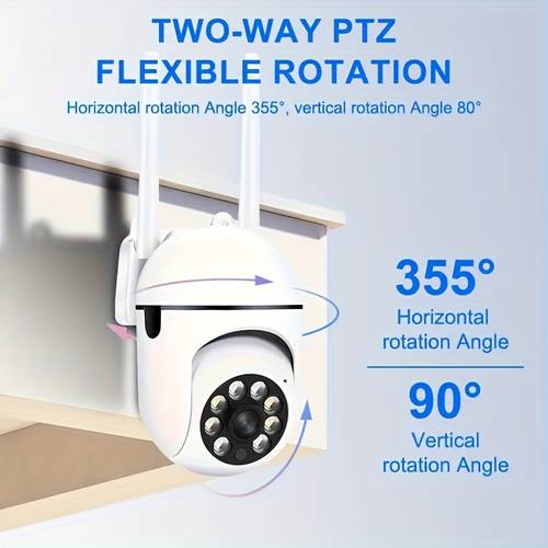 kamera pengawasan ptz pan-tilt-zoom, keselamatan , menyokong putaran mendatar 355° + menegak 90° | pengesanan gerakan pintar | penuh / + penglihatan semua cuaca | audio jauh dua | penggera audio- + pengesanan gerakan