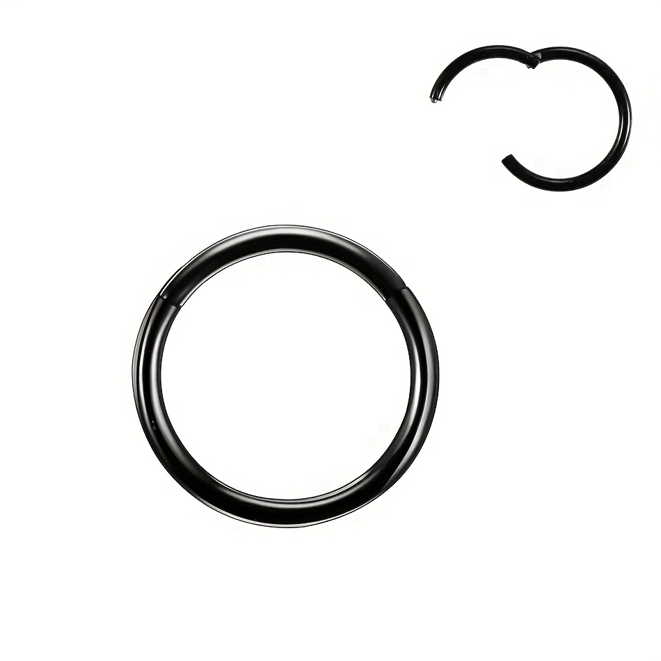 TEMU 1pc Unisex Grade 316l Stainless Steel Nose Ring Piercing Tool, Septum Ring, Concha Ring Earring, Conch Piercing Jewelry, Cartilage Helix Tragus