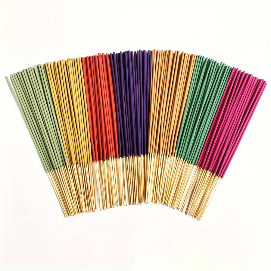 

Rainbow Incense Sticks Set, 22cm/8.66inch, Assorted Spices Scented, Wood Material, Ideal For Home, Hotel, Yoga Room, Office, Christmas, Halloween, Easter, Hanukkah, Thanksgiving - No Feathers