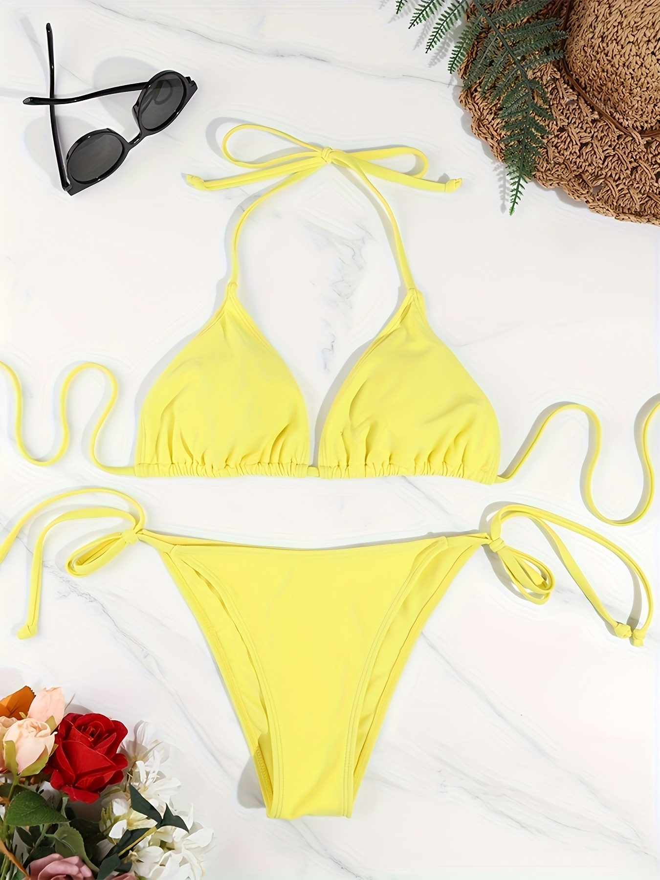 conjunto piezas bikini triangular traje baño Temu Guatemala