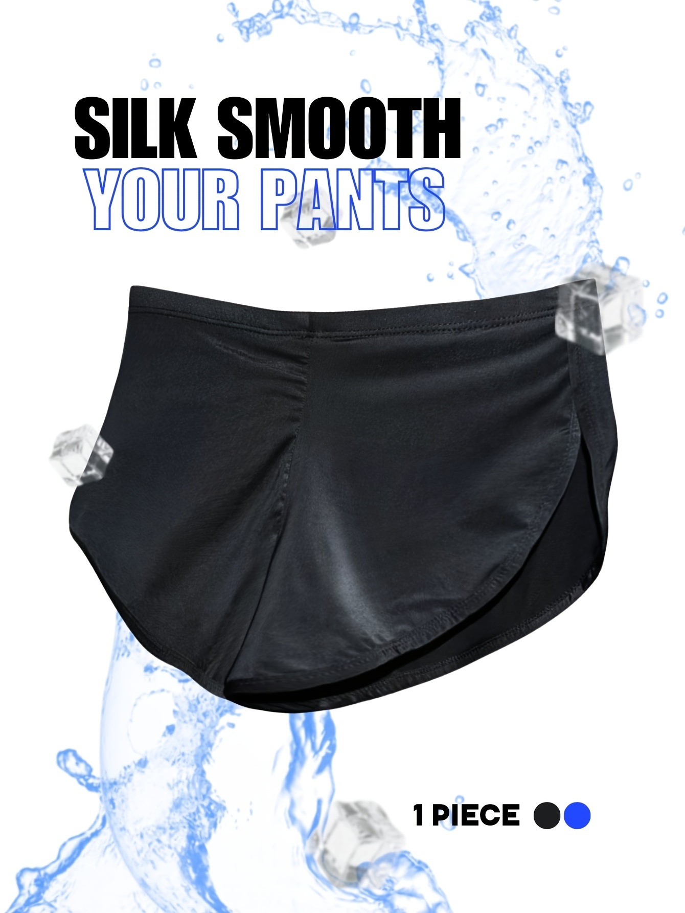 Men's Ice Silk Smooth Boxer Shorts Loose Lounge Shorts Sleepwear