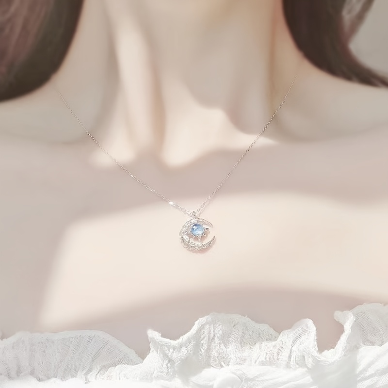 TEMU Star And Moon Necklace Pendant, Hypoallergenic Necklace Gift, Suitable For Daily Wear And Vacation, Versatile Accessories, For Holiday Gifts