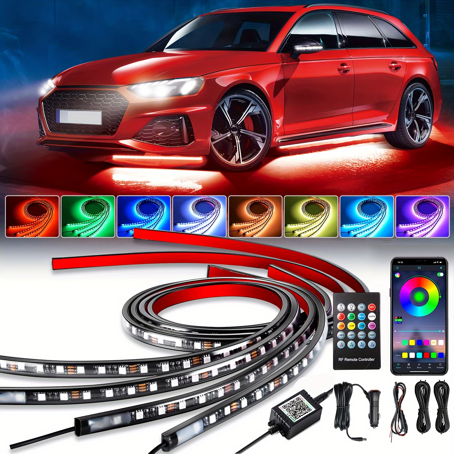 

4pcs Vibrant Led Strip Lights - App-controlled, 16 Million Colors, To Music - Your