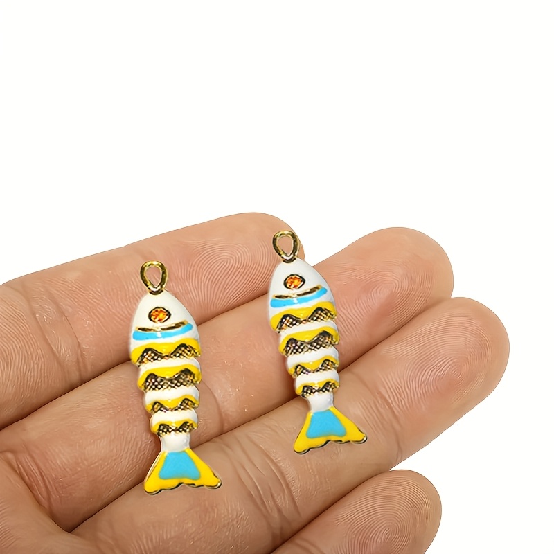 Brass and Enamel Small Fish Pendant Necklace — Minimalist Gift