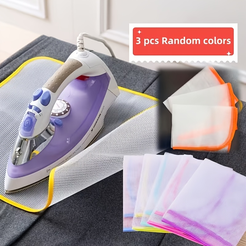 TEMU 3pcs High-temperature Resistant Non-slip Ironing Mat, Random Colors, Multi-functional Heat Insulation Pad, Heat Conduction To Protect Delicate