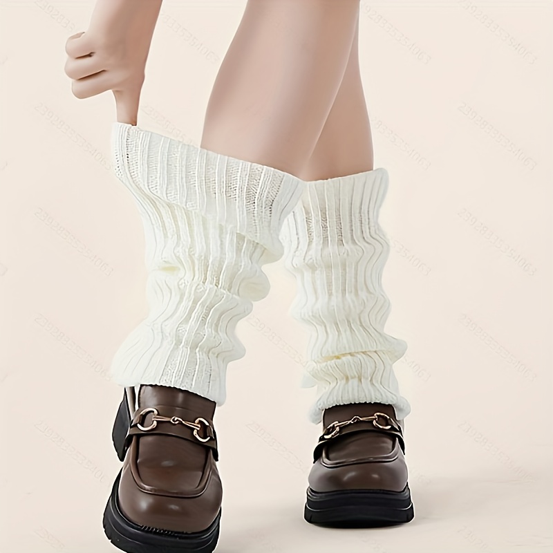 E-shop 1 Paar Damen Beinwärmer in Unifarben, modische lange Beinwärmer, Thermosocken, von Fashion Bloggern empfohlen, geeignet für JK Uniform Style und